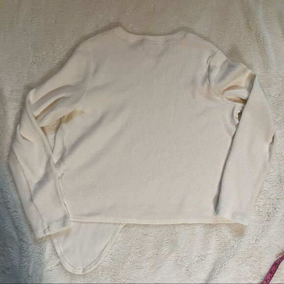 Madewell Off White Waffle Weave Thermal Top size XXL - Picture 7 of 7